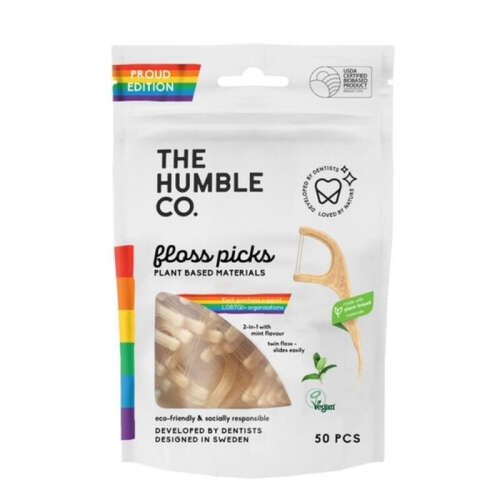 The Humble Co Nane Tadı Kürdanlı Diş İpi 50 Adet - Gökkuşağı - 1