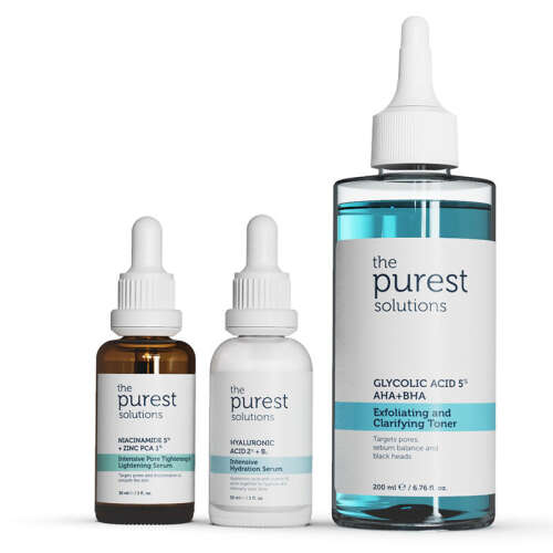 The Purest Solutions Düzensiz Cilt Görünümü Karşıtı Bakım Seti - The Purest Solutions