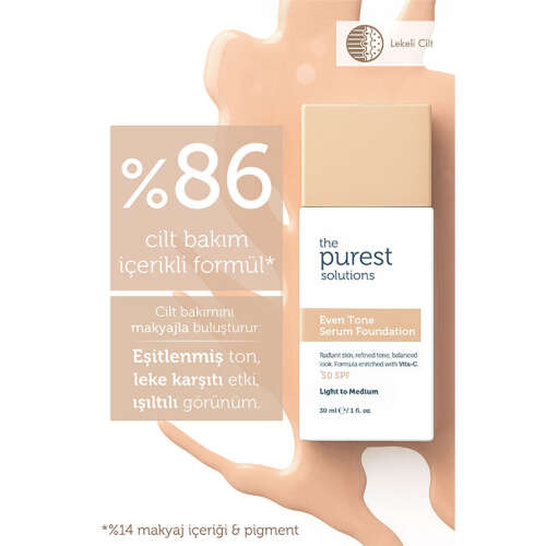 The Purest Solutions Even Tone Leke Karşıtı Serum Fondöten SPF50+ 30 ml - Açık-Orta Ton - 4