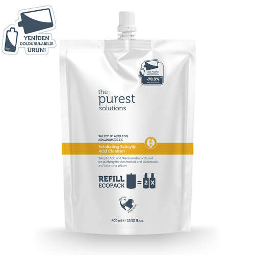 The Purest Solutions Exfoliating Salicylic Acid Cleanser 0,5% Salicylic Acid, 1%Niacinamide 400 ml - Refill - 2