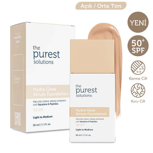 The Purest Solutions Hydra Glow Nemlendirici Serum Fondöten SPF50+ 30 ml - Açık-Orta Ton - 2