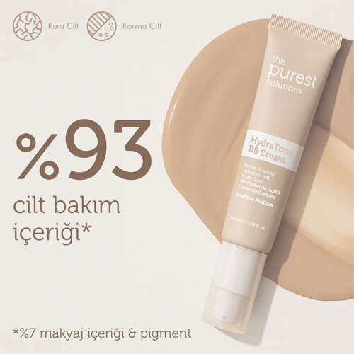The Purest Solutions Kuru ve Karma Ciltler İçin Yoğun Nemlendirici BB Krem SPF 50+ 40 ml - Açık-Orta Ton - 4