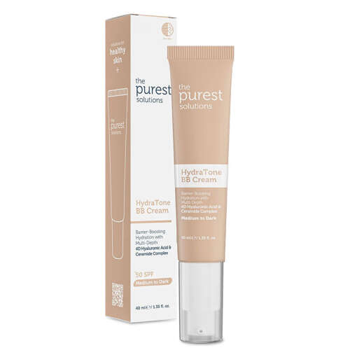 The Purest Solutions Kuru ve Karma Ciltler İçin Yoğun Nemlendirici BB Krem SPF 50+ 40 ml - Orta-Koyu Ton - The Purest Solutions