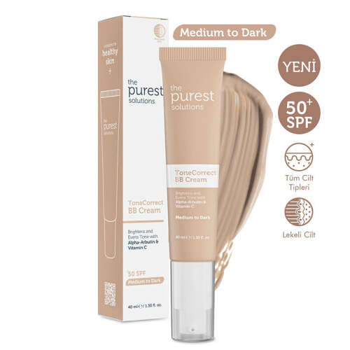 The Purest Solutions Lekeli Ciltler İçin Cilt Tonu Eşitleyici BB Krem SPF50+ 40 ml Orta-Koyu Ton - 2