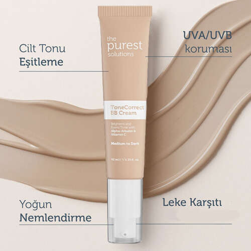The Purest Solutions Lekeli Ciltler İçin Cilt Tonu Eşitleyici BB Krem SPF50+ 40 ml Orta-Koyu Ton - 6