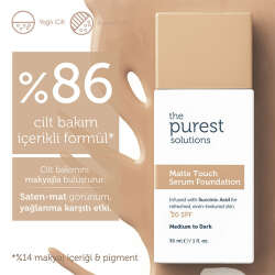 The Purest Solutions Matte Touch Sebum Dengeleyici ve Matlaştırıcı Serum Fondöten SPF50+ 30 ml - Orta-Koyu Ton - 5