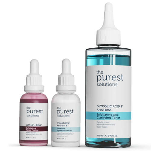The Purest Solutions Siyah Nokta Karşıtı ve Gözenek Sıkılaştırmaya Yardımcı Nemlendirici Bakım Seti - The Purest Solutions