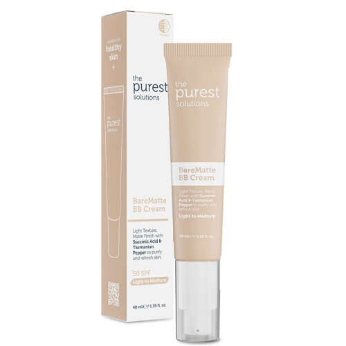 The Purest Solutions Yağlı ve Karma Ciltler İçin Matlaştırıcı BB Krem SPF 50+ 40 ml – Açık-Orta Ton - The Purest Solutions