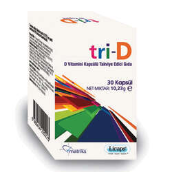 Tri-D D Vitamini Kapsülü Takviye Edici Gıda 30 Kapsül