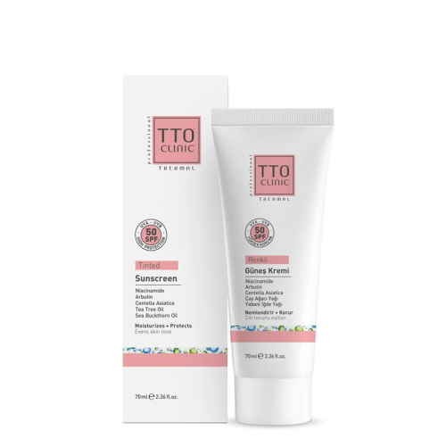 TTO CLINIC Renkli Güneş Koruyucu Krem 50 SPF 70 ml - TTO