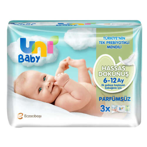 Uni Baby Hassas Dokunuş Islak Mendil 3x52 Adet - Uni Baby