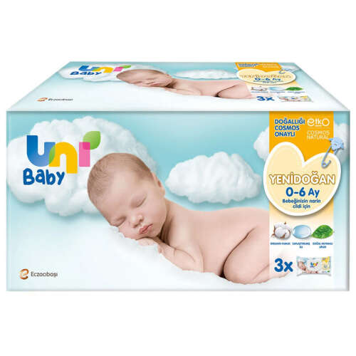 Uni Baby Yenidoğan Islak Mendili 3x40 Adet - Uni Baby