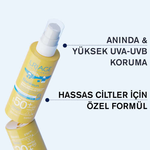 Uriage Bariesun SPF50+ Çocuklar İçin Yüz ve Vücut için Güneş Koruyucu Sprey 200 ml - Uriage