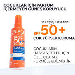Uriage Bariesun SPF50+ Çocuklar İçin Yüz ve Vücut için Parfüm İçermeyen Güneş Koruyucu Sprey 200 ml - 2