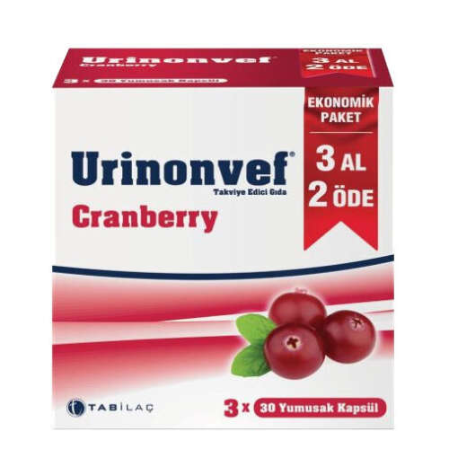 Urinonvef Cranberry 30 Kapsül 3 AL 2 ÖDE - TAB İlaç Sanayi A.Ş