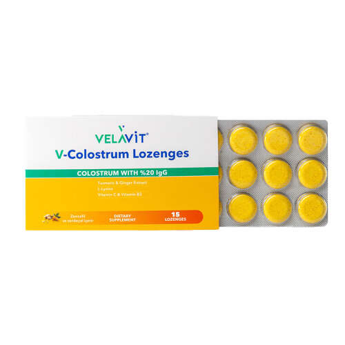 V- Colostrum Lozenges - Kolostrum içeren Pastil - 15 Adet - Velavit