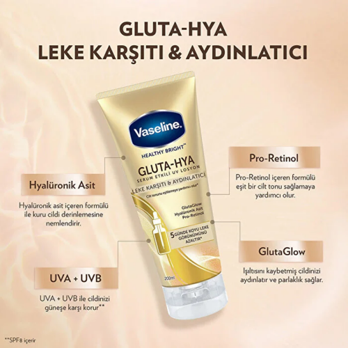 Vaseline Gluta-Hya Serum Etkili UV Losyon Leke Karşıtı ve Aydınlatıcı 200 ml - 4