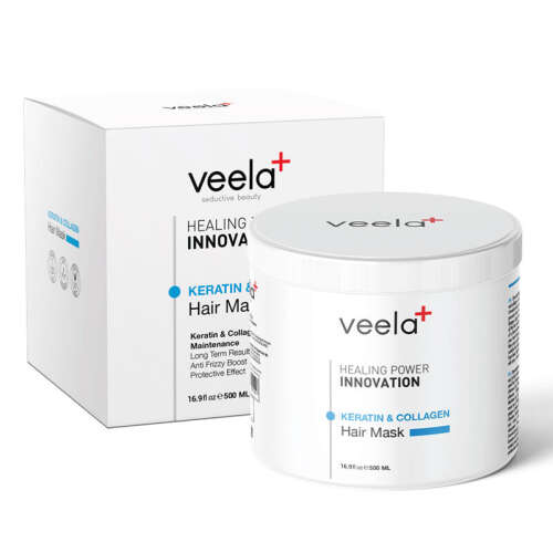 Veela Kuru ve Yıpranmış Saçlar İçin Kolajen ve Keratin Bakım Maskesi 500 ml - Veela