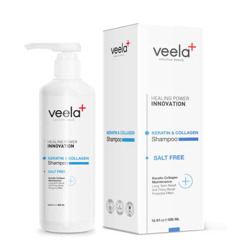 Veela Yıpranmış Saçlar İçin Kolajen ve Keratin Bakım Şampuanı 500 ml - Veela