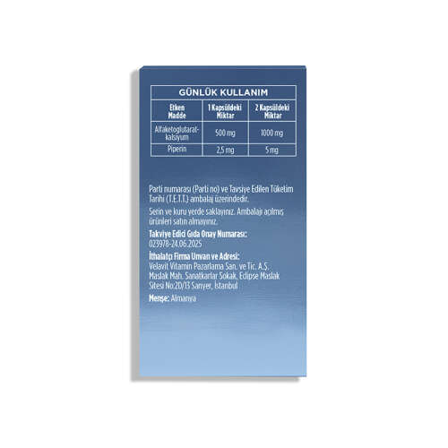 Velavit V Akg Ca Takviye Edici Gıda 60 Kapsül - 3