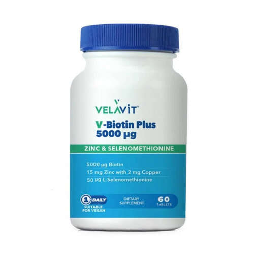 Velavit V-Biotin Plus 5000mcg Takviye Edici Gıda 60 Tablet - 2
