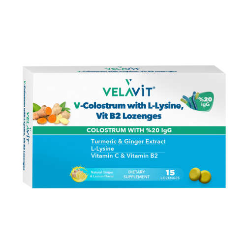 Velavit V-Colostrum Zencefil Zerdeçal İçeren Pastil 15 Adet - Velavit