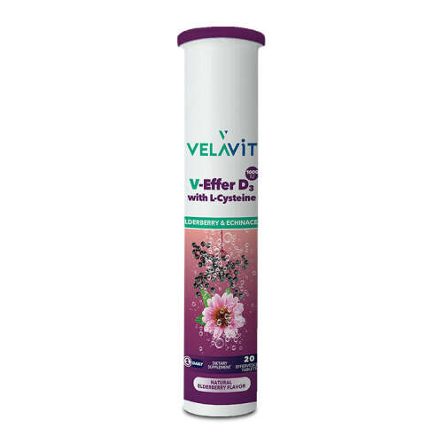Velavit V-Effer D3 with L-Cysteine 20 Efervesan Tablet - 1