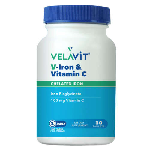 Velavit V-Iron & Vitamin C İçeren Takviye Edici Gıda 30 Tablet - 2