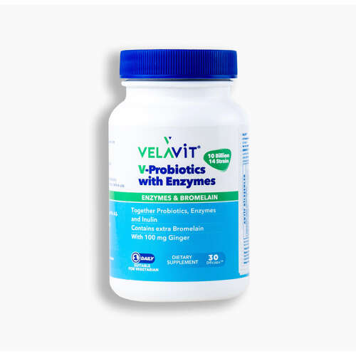 Velavit V-Probiotics Enzymes Takviye Edici Gıda 30 Kapsül - Velavit