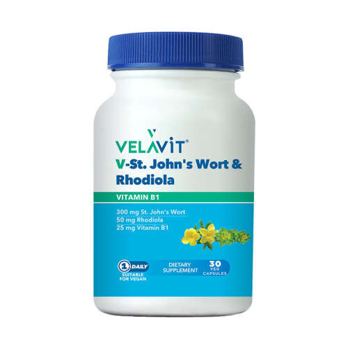 Velavit V-St.Johns Wort Rhodiola Takviye Edici Gıda 30 Kapsül - Velavit