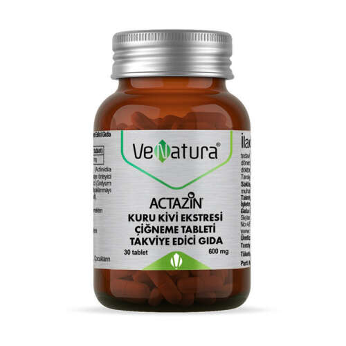 VeNatura Actazin Kuru Kivi Ektresi Çiğneme Tableti Takviye Edici Gıda 30 Tablet - VeNatura