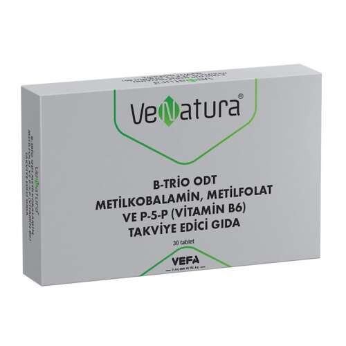 VeNatura B-Trio ODT Metilkobalamin, Metilfolat ve P-5-P Takviye Edici Gıda 30 Tablet - VeNatura