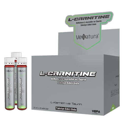 VeNatura L-karnitin ve Taurin Takviye Edici Gıda 25 ml x 20 adet Şişe - VeNatura