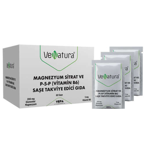 VeNatura Magnezyum Sitrat P-5-P Vitamin B6 60 Saşe - VeNatura