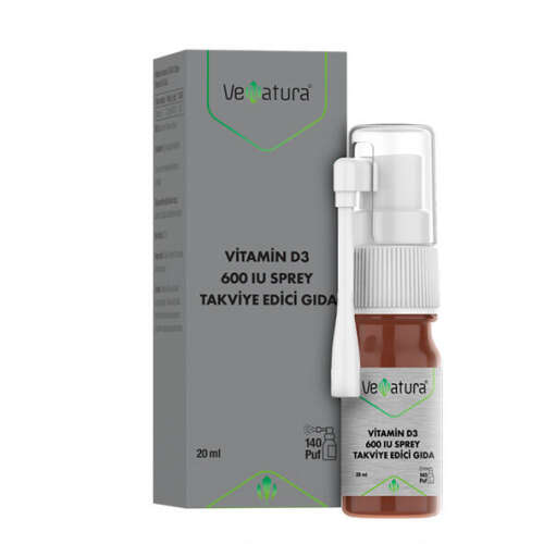VeNatura Vitamin D3 600 IU Sprey Takviye Edici Gıda 20 ml - VeNatura