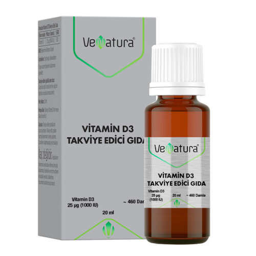 VeNatura Vitamin D3 Takviye Edici Gıda 1000 IU 20 Damla - 1