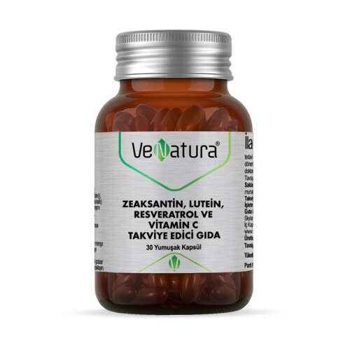 VeNatura Zeaksantin Lutein Resveratrol ve Vitamin C Takviye Edici Gıda 30 Yumuşak Kapsül - VeNatura