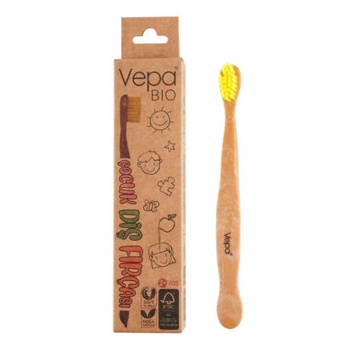 Vepa Bio Elite Ahşap Çocuk Diş Fırçası Kraft Kutu Ambalaj - Vepa