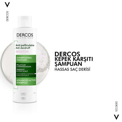 Vichy Dercos Anti Dandruff Kepek Karşıtı Şampuan 200 ml - Hassas Saç Derisi - Vichy