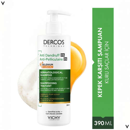 Vichy Dercos Anti Dandruff Kepek Karşıtı Şampuan 390 ml - Kuru Saçlar - 2