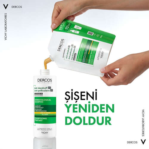Vichy Dercos Anti Dandruff Kepek Karşıtı Şampuan 390ml - Kuru Saçlar - Refill - 4