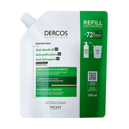 Vichy Dercos Anti Dandruff Kepek Karşıtı Şampuan 390ml - Kuru Saçlar - Refill - Vichy
