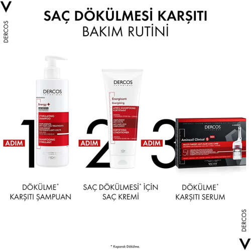 Vichy Dercos Energy+ Saç Dökülmesine Karşı Şampuan 400 ml - 4