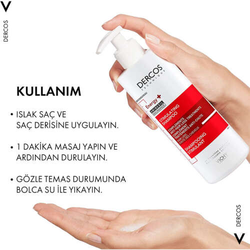 Vichy Dercos Energy+ Saç Dökülmesine Karşı Şampuan 400 ml - 3