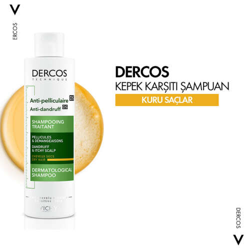 Vichy Dercos Kepek Karşıtı Şampuan 200 ml - Kuru Saçlar - 5