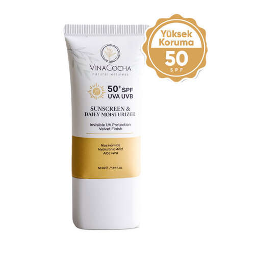 Vinacocha Güneş Koruyucu SPF50 Nemlendirici Yüz Kremi 50 ml - VINACOCHA