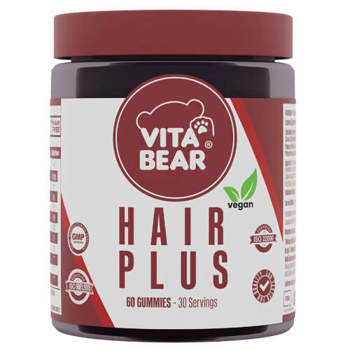Vita Bear Hair Plus Vegan Saç Vitamini 60 Gummies - Vita Bear