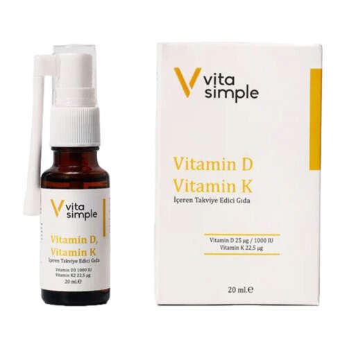 Vita Simple D3 K2 - Vitamin D ve K İçeren Takviye Edici Gıda 20 ml - Vita Simple