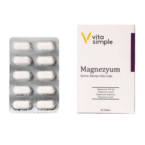 Vita Simple Magnezyum İçeren Takviye Edici Gıda 60 Tablet - Vita Simple