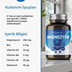 Vitaberg Magnezyum 30 Tablet Takviye Edici Gıda - 3